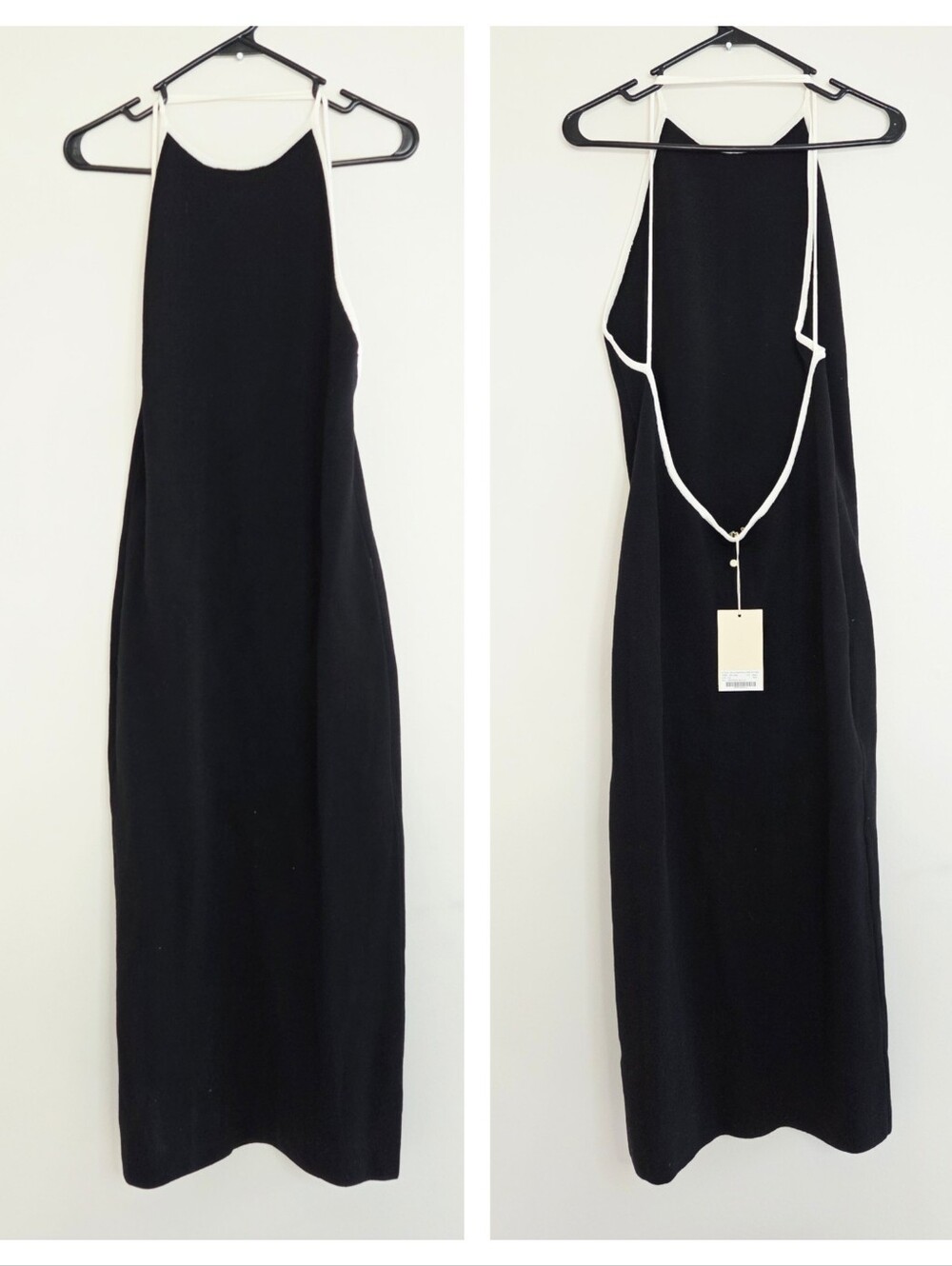 Meshki Heidi Contrast Binding Knitted Midi Dress Black Size XXL - Picture 2 of 10